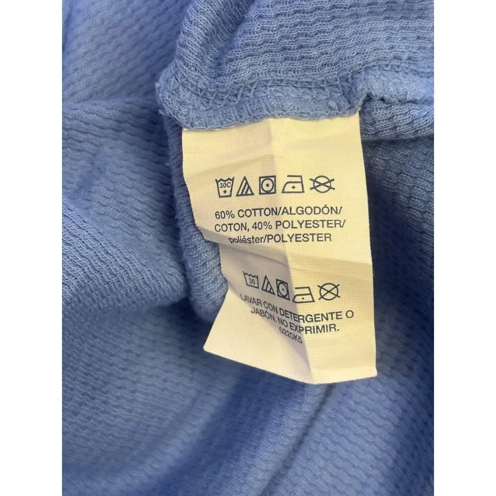 Polo Ralph Lauren Sleepwear Men XL Thermal Waffle Knit Long Sleeve Shirt Blue